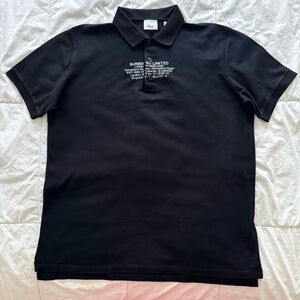 BURBERRY Men's "Arlo" Black Logo Print Short Sleeve Polo Shirt